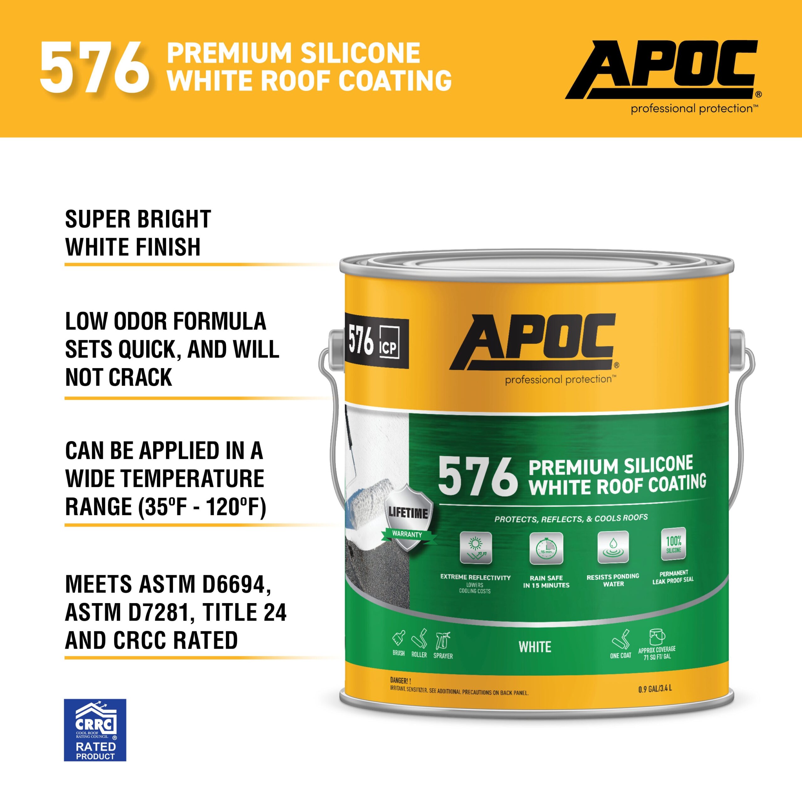 APOC 576 3.6-quart White Silicone Reflective Roof Coating