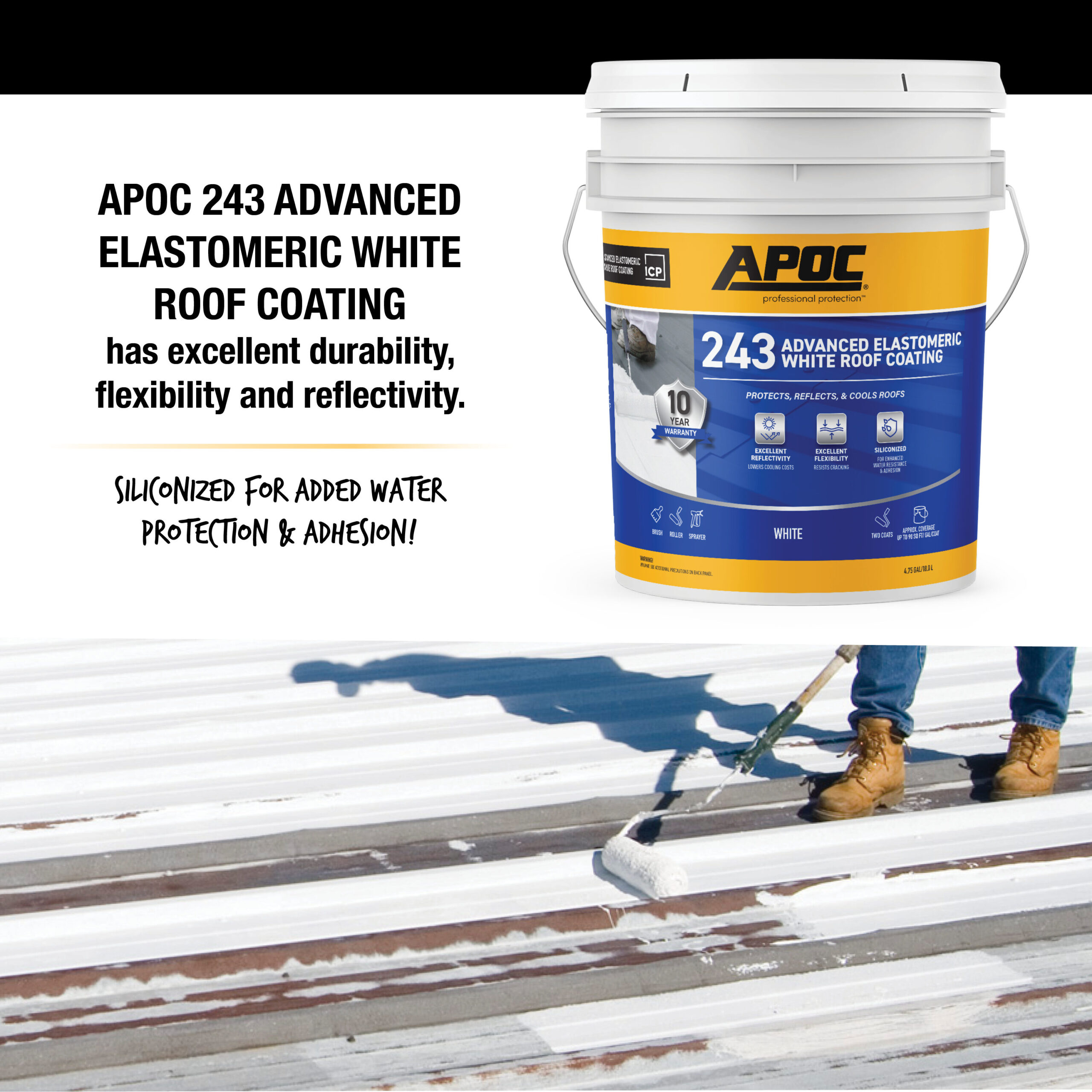 APOC 243 4.75-gallon White Elastomeric Reflective Roof Coating