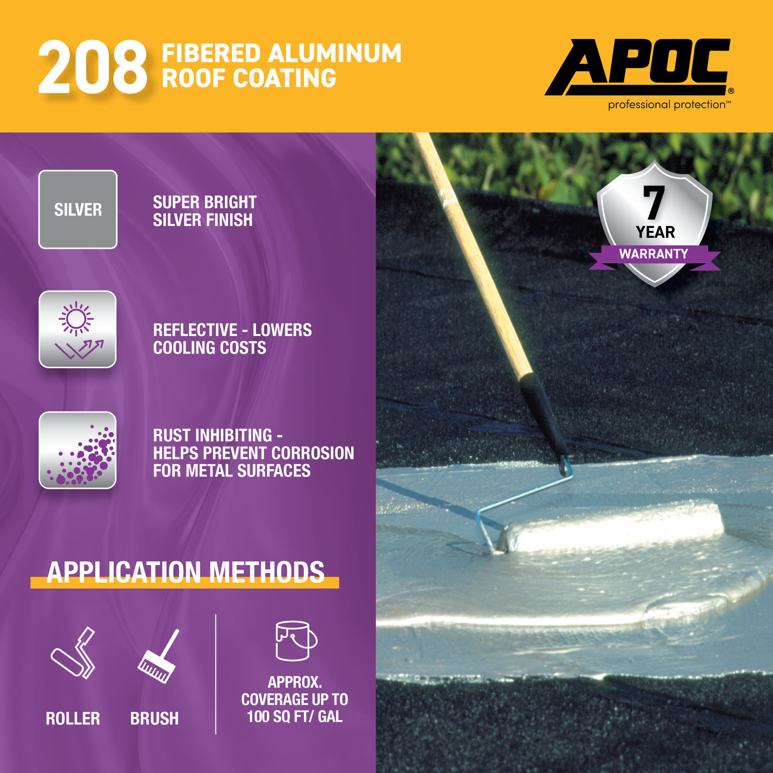 APOC 208 4.75-gallon Silver Aluminum Reflective Roof Coating