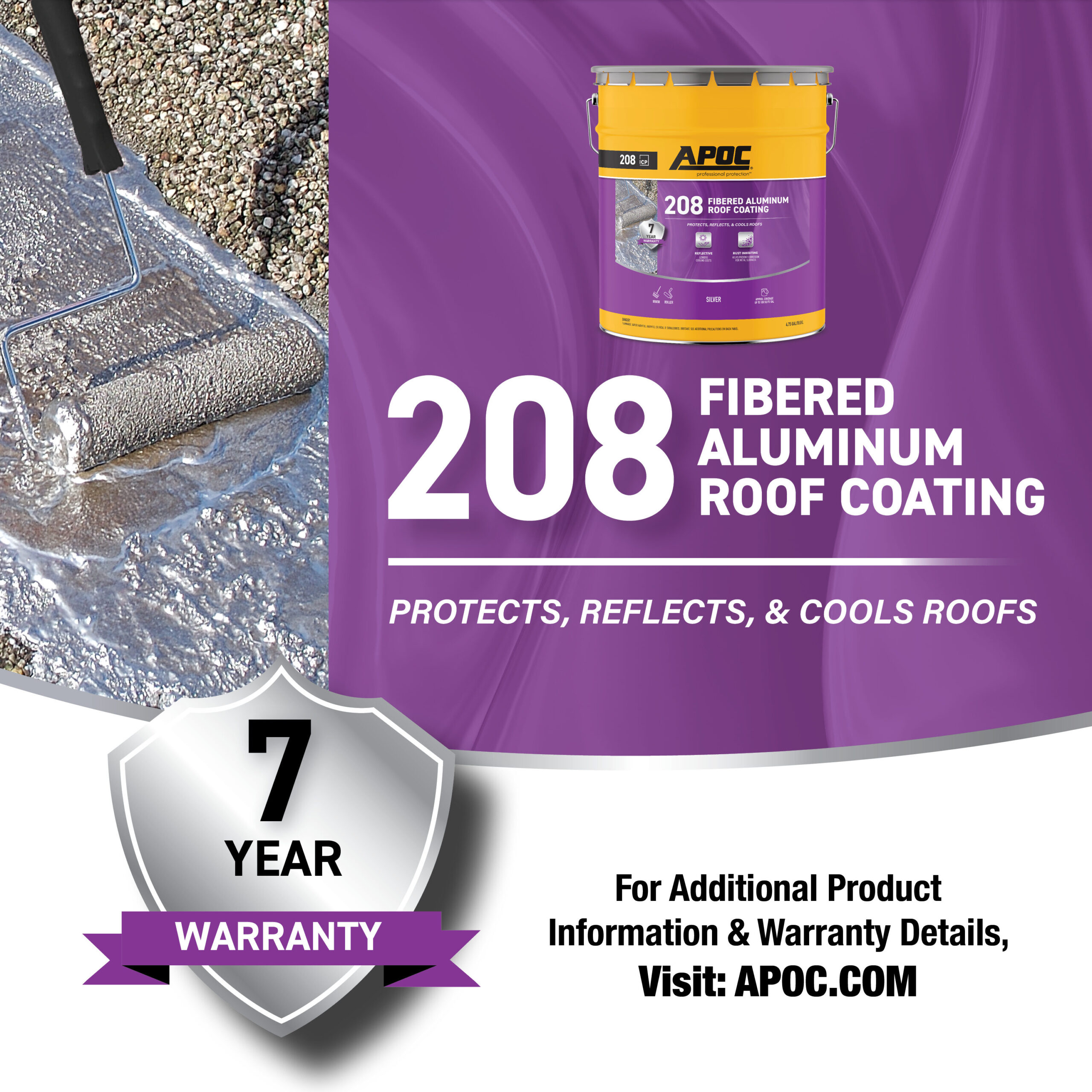 APOC 208 4.75-gallon Silver Aluminum Reflective Roof Coating