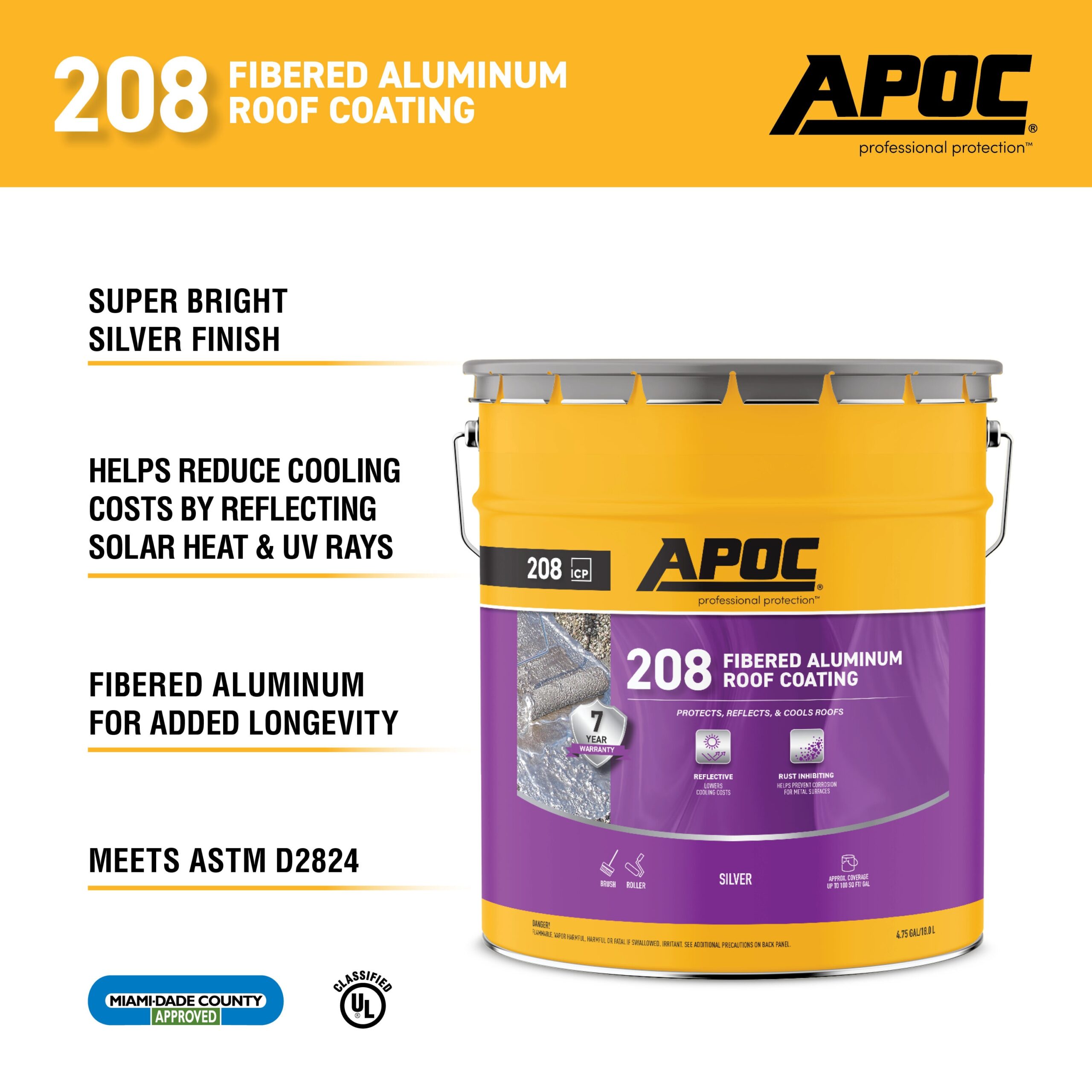 APOC 208 4.75-gallon Silver Aluminum Reflective Roof Coating