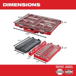 Milwaukee 3/8 in. and 1/4 in. Drive SAE/Metric Ratchet and Socket Mechanics Tool Set with PACKOUT Case (106-Piece) 48-22-9486