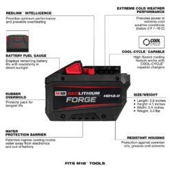 Milwaukee M18 18-Volt Lithium-Ion REDLITHIUM FORGE Starter Kit with 12.0Ah Battery and Rapid Charger 48-59-1300