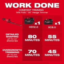 Milwaukee M18 FUEL 18V 30 in. Brushless Cordless Battery Powered Hedge Trimmer (Tool-Only) 3034-20