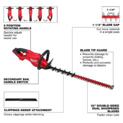 Milwaukee M18 FUEL 18V 30 in. Brushless Cordless Battery Powered Hedge Trimmer (Tool-Only) 3034-20