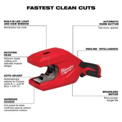 Milwaukee M12 12-Volt Lithium-Ion Brushless Cordless 1-1/4 in. - 2 in. Copper Tubing Cutter 2479-20