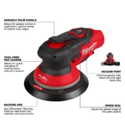 Milwaukee M12 FUEL 12V Lithium-Ion Brushless Cordless 6 in. Random Orbital Sander 3/32 in. (Tool-Only) 2584-20