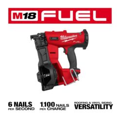 Milwaukee M18 FUEL 18-Volt Lithium-Ion Brushless Cordless Coil Roofing Nailer (Tool Only) 2909-20