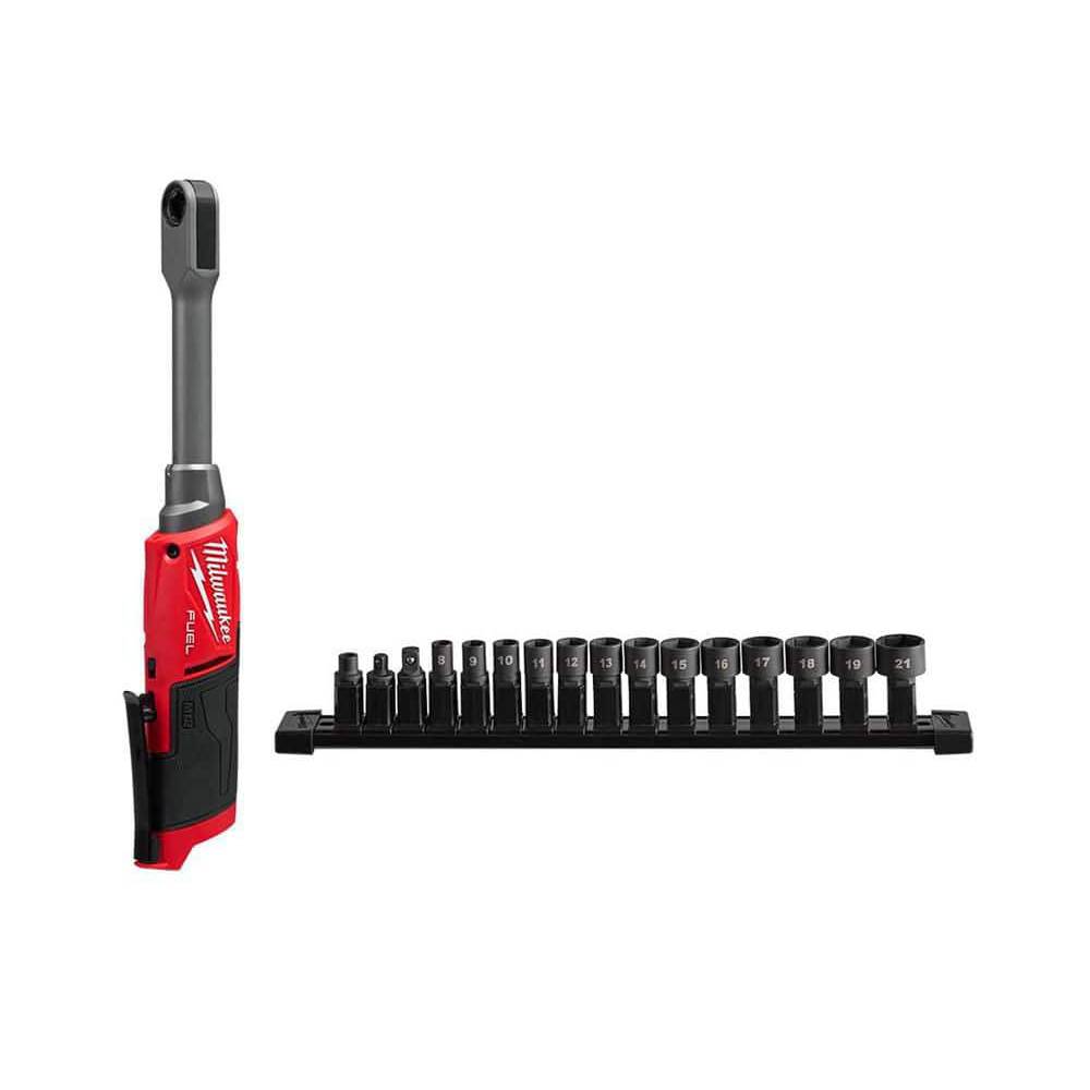 Milwaukee M12 FUEL INSIDER 12V Lithium-Ion Brushless Cordless 1/4 in. - 3/8 in. Extended Reach Box Ratchet (Tool-Only) 3050-20