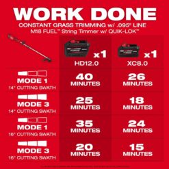 Milwaukee M18 FUEL 18V 16 in. Brushless Cordless Battery Powered String Trimmer w/QUIK-LOK Attachment Capability & 8.0 Ah Battery 3016-21ST