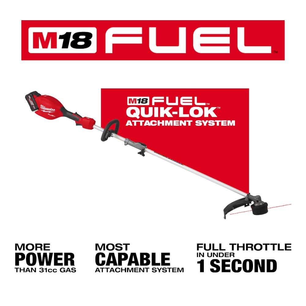 Milwaukee M18 FUEL 18V 16 in. Brushless Cordless Battery Powered String Trimmer w/QUIK-LOK Attachment Capability & 8.0 Ah Battery 3016-21ST