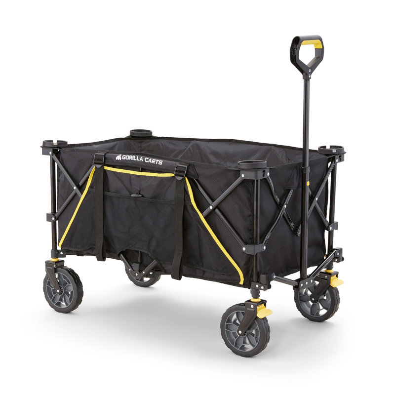 Gorilla Carts Collapsible Outdoor Utility Wagon, Oversize Bed