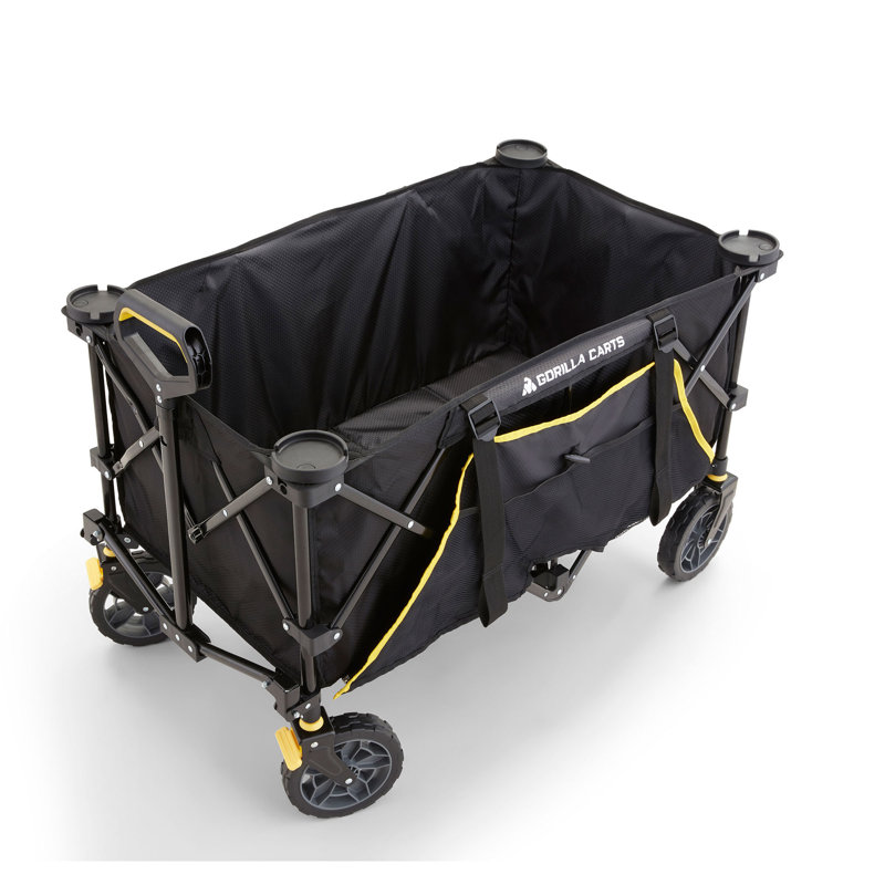 Gorilla Carts Collapsible Outdoor Utility Wagon, Oversize Bed