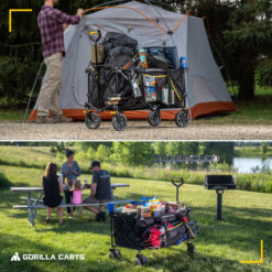 Gorilla Carts Collapsible Outdoor Utility Wagon, Oversize Bed