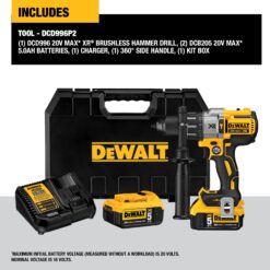 DEWALT XR 1/2-in 20-volt max Variable Speed Brushless Cordless Hammer Drill 2 -Batteries