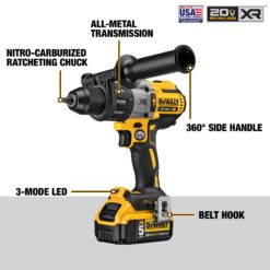DEWALT XR 1/2-in 20-volt max Variable Speed Brushless Cordless Hammer Drill 2 -Batteries