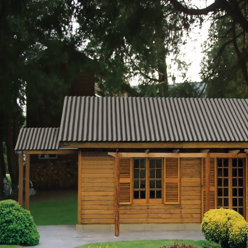 SUNTOP PALRAM 2.2-Feet x 6-Feet Corrugated Castle Gray Polycarbonate plastic Roof Panel 10 -Pack