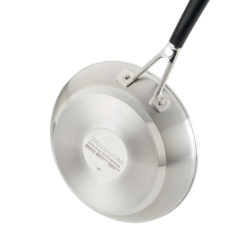KitchenAid Brushed Stainless Steel Cookware Pots and Pans Set, 10 Piece