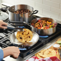 KitchenAid Brushed Stainless Steel Cookware Pots and Pans Set, 10 Piece