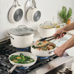 Kitchenaid Hard Anodized Ceramic Nonstick Cookware Pots And Pans Set, 10 Piece, Porcelain White