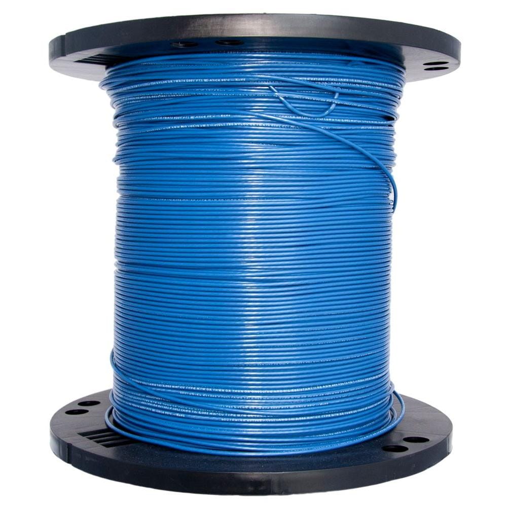 Southwire SIMpull 500-Feet 4 -AWG Blue Stranded Copper THHN wire ( By-the-roll )