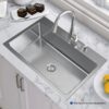 allen + roth Theo Dual-mount 33-Inches x 22-Inches Stainless steel Single bowl 4-Hole 18 -Gauge Kitchen Sink