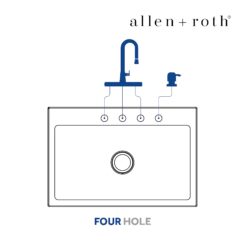 allen + roth Theo Dual-mount 33-Inches x 22-Inches Stainless steel Single bowl 4-Hole 18 -Gauge Kitchen Sink