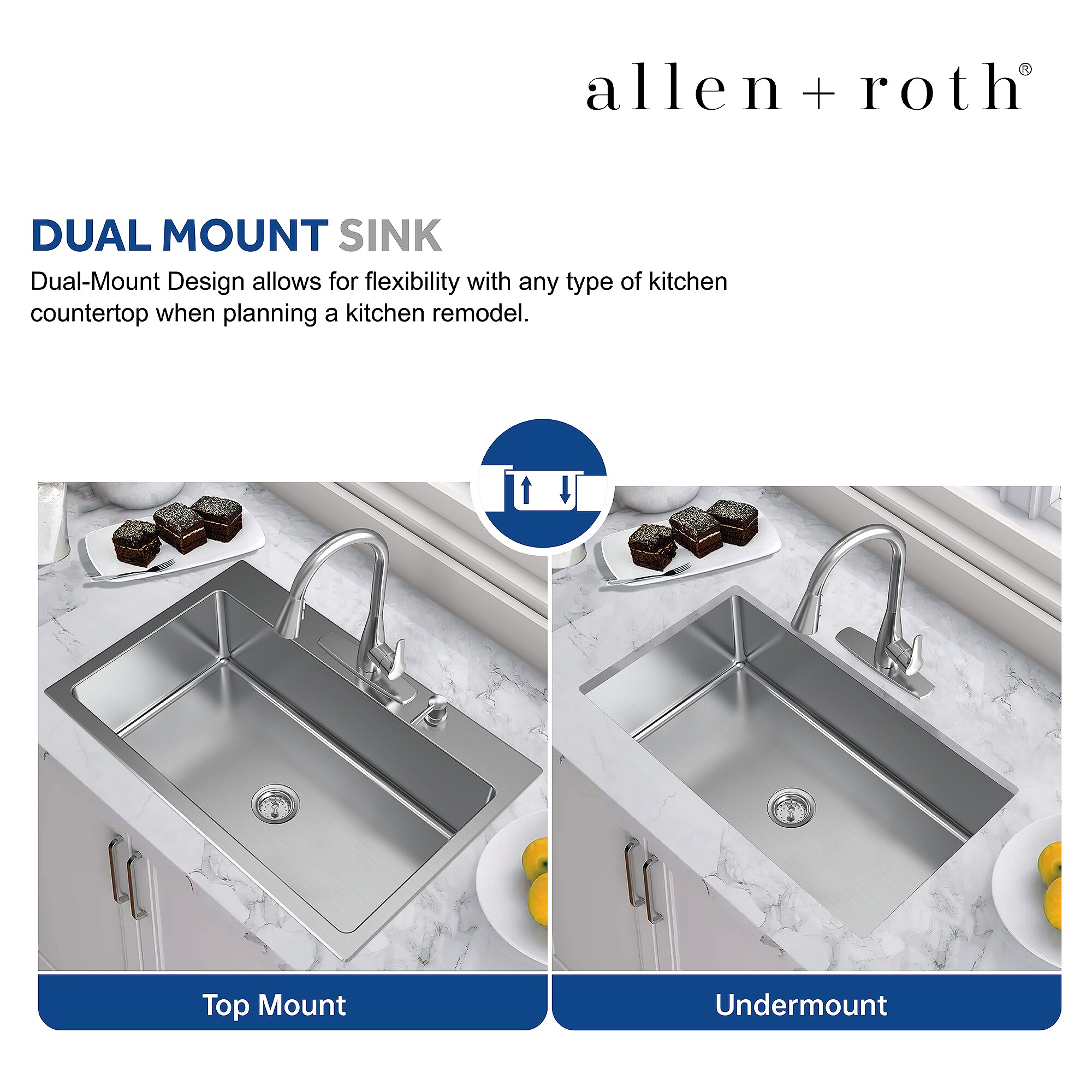 allen + roth Theo Dual-mount 33-Inches x 22-Inches Stainless steel Single bowl 4-Hole 18 -Gauge Kitchen Sink