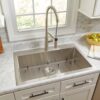 allen + roth Alden Dual-mount 33-in x 22-in Stainless steel Single bowl 1-Hole 18 -Gauge Kitchen Sink All-in-One Kit