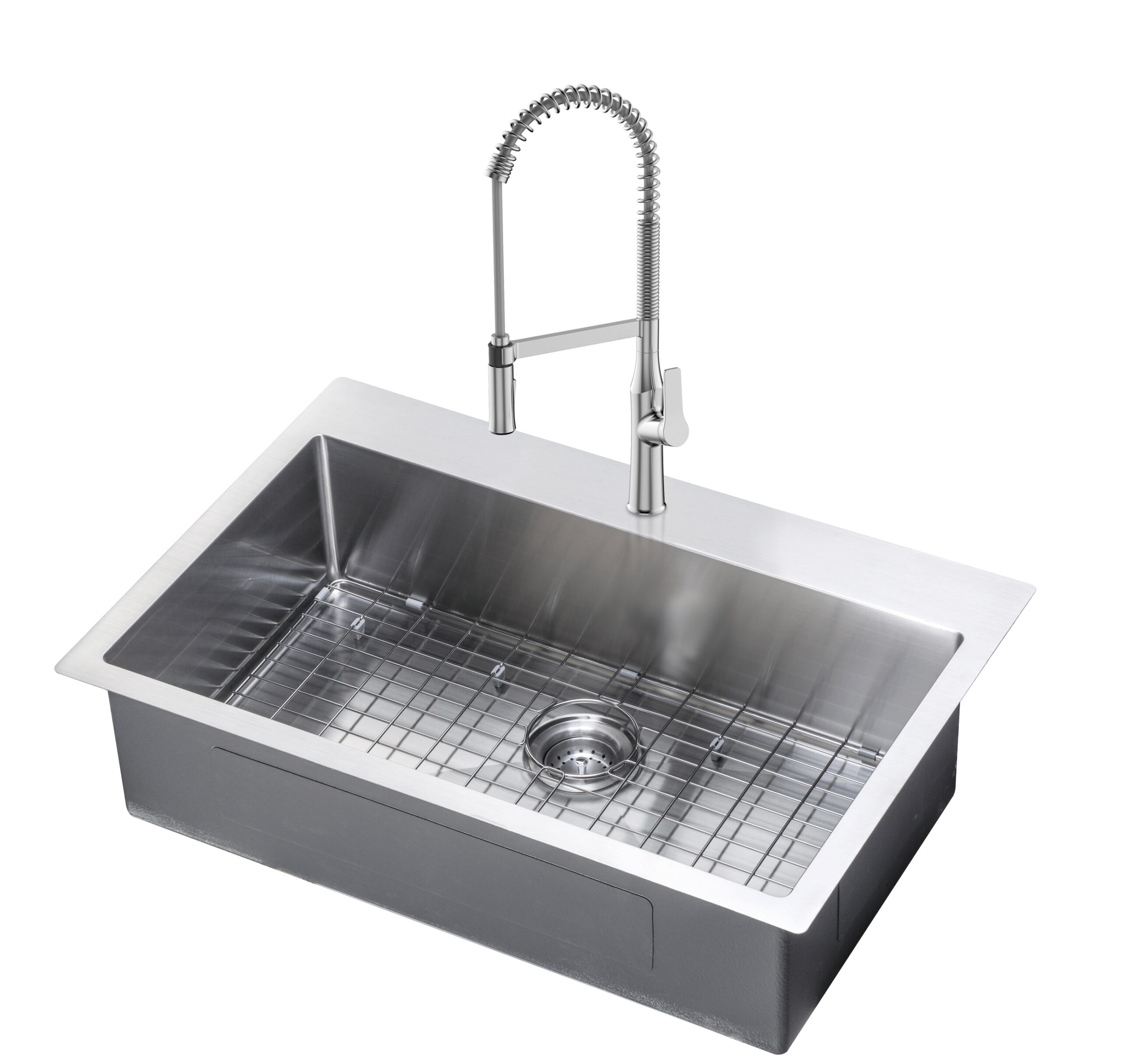 allen + roth Alden Dual-mount 33-in x 22-in Stainless steel Single bowl 1-Hole 18 -Gauge Kitchen Sink All-in-One Kit