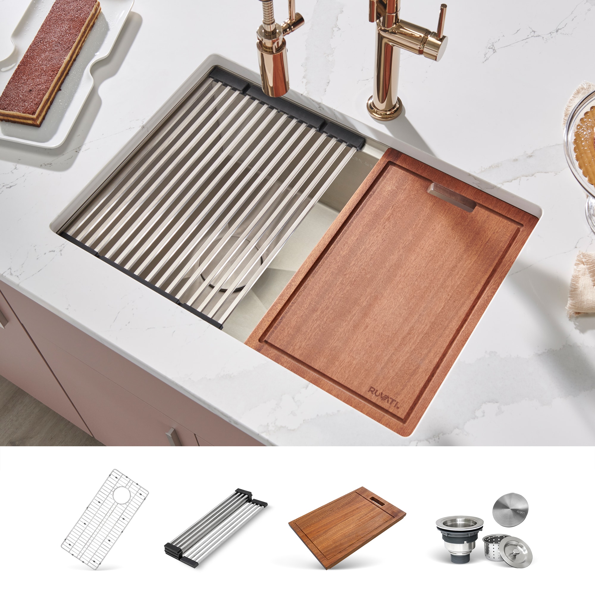 Ruvati Veniso Undermount 33-Inches x 19-Inches Stainless steel Single bowl 16 -Gauge Kitchen Sink