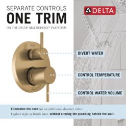 Delta Modern Champagne Bronze 2-handle Single function 10-Inches Round Shower Faucet with Valve