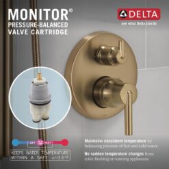 Delta Modern Matte Black 2-handle Single function 10-Inches Round Shower Faucet with Valve