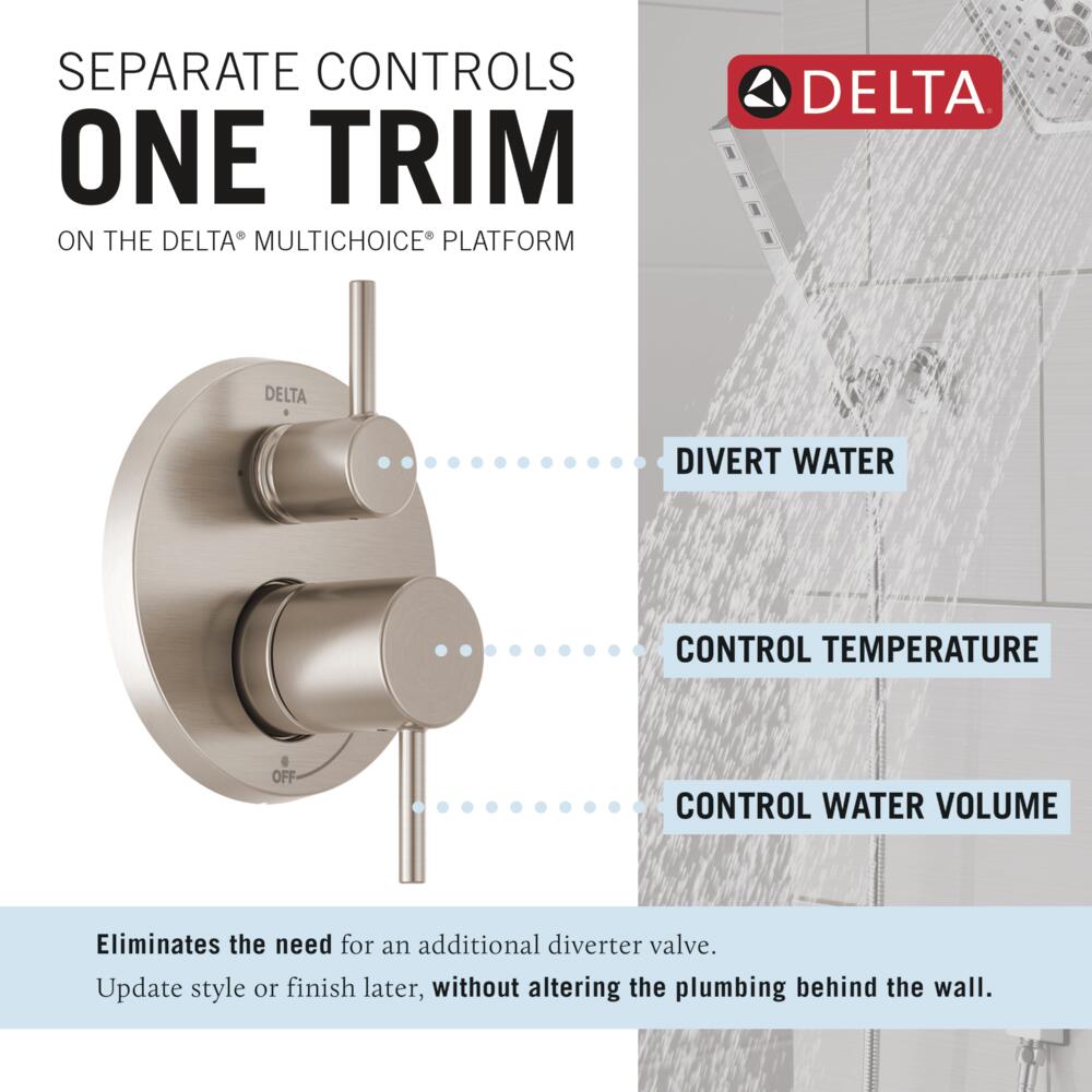 Delta Modern SpotShield Stainless 2-handle Single function 10-Inches Round Shower Faucet