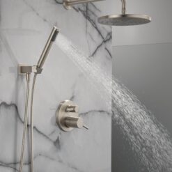 Delta Modern SpotShield Stainless 2-handle Single function 10-Inches Round Shower Faucet
