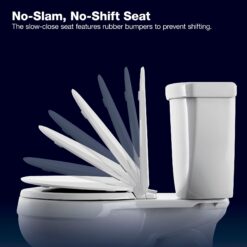 KOHLER Memoirs The Complete Solution White Elongated Chair height Soft Close 2-piece Toilet 12-in Rough-In WaterSense 1.28 GPF