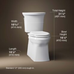 KOHLER Transpose The Complete Solution ContinuousClean ST White Elongated Chair height Soft Close 2-piece Toilet 12-in Rough-In WaterSense 1.28 GPF