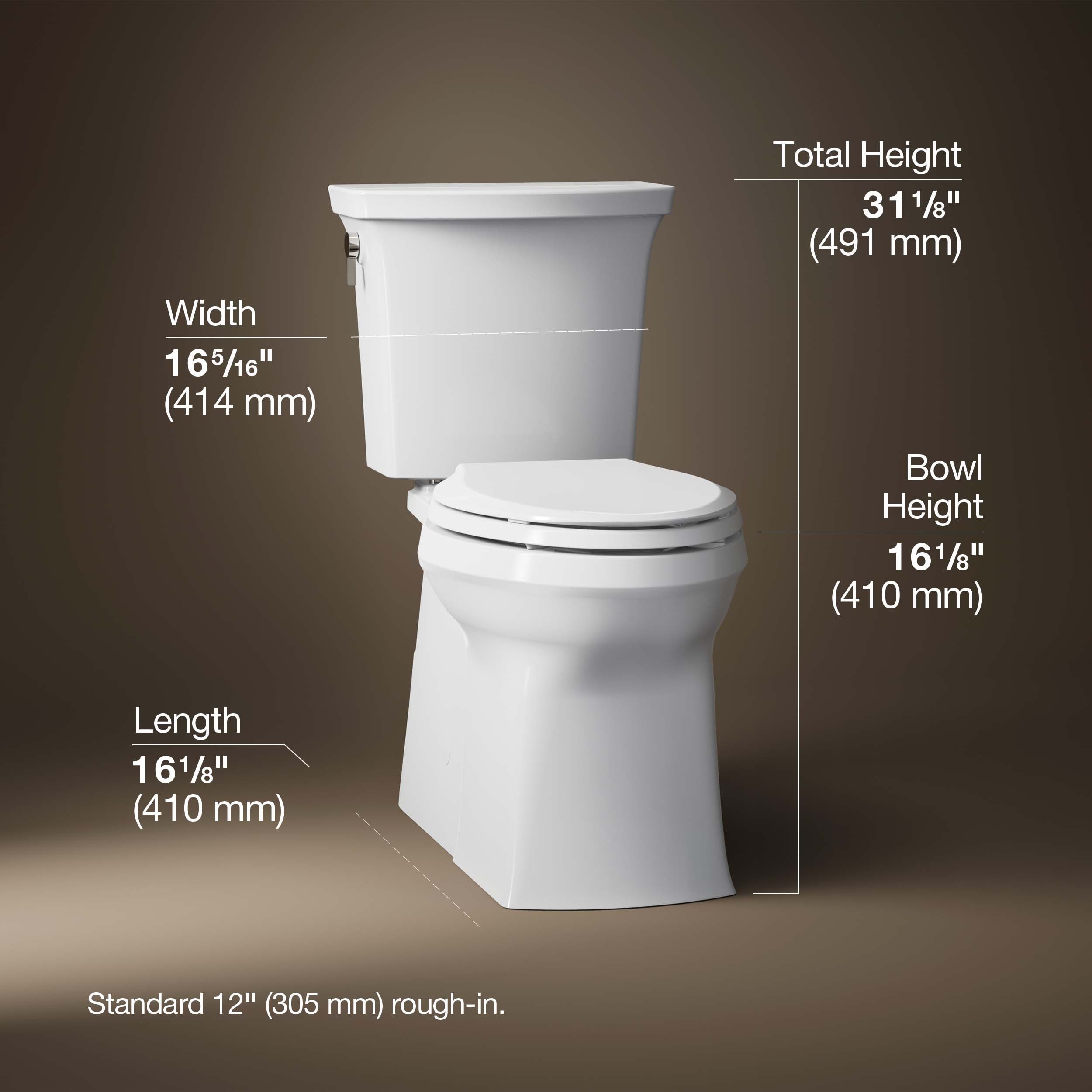 KOHLER Transpose The Complete Solution ContinuousClean ST White Elongated Chair height Soft Close 2-piece Toilet 12-in Rough-In WaterSense 1.28 GPF