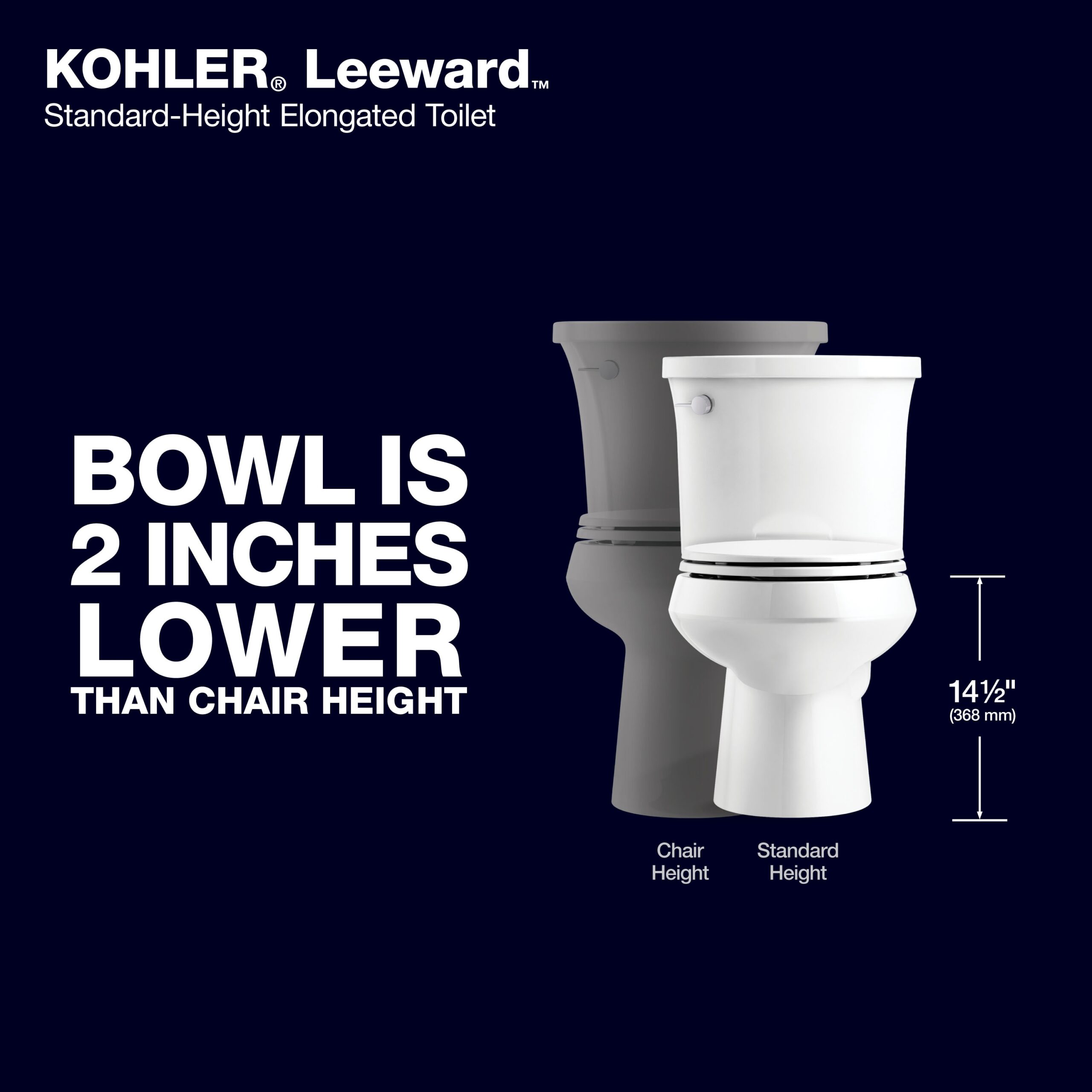 KOHLER Leeward The Complete Solution White Elongated Standard height Soft Close 2-piece Toilet 12-in Rough-In WaterSense 1.28 GPF