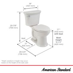 American Standard Esteem VorMax White Elongated Chair height Soft Close 2-piece Toilet 12-in Rough-In WaterSense 1.28 GPF