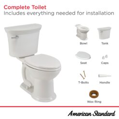 American Standard Esteem VorMax White Elongated Chair height Soft Close 2-piece Toilet 12-in Rough-In WaterSense 1.28 GPF