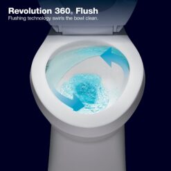 KOHLER Cimarron White Round Chair height Soft Close 2-piece Toilet 12-in Rough-In WaterSense 1.28 GPF