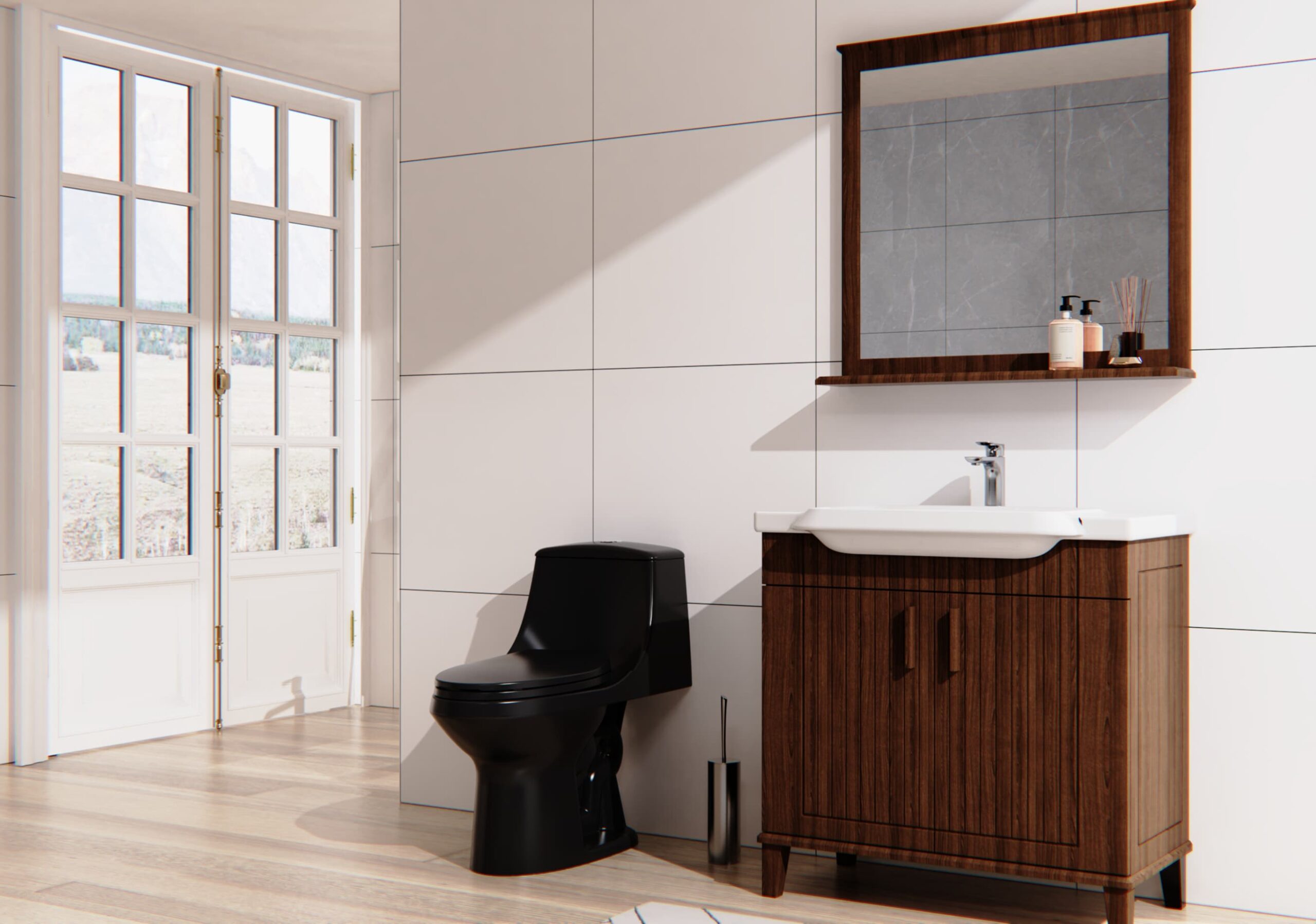 Project Source Laporte Black Dual Flush Elongated Chair height 1-piece Toilet 12-in Rough-In WaterSense 1.6 GPF