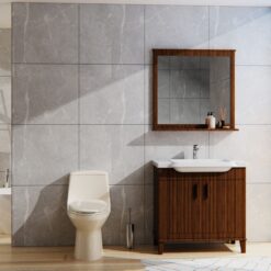 Project Source Laporte Bone Dual Flush Elongated Chair height 1-piece Toilet 12-in Rough-In WaterSense 1.6 GPF