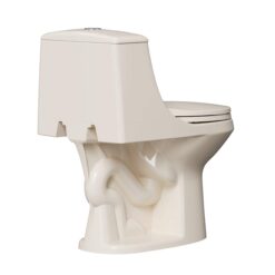 Project Source Laporte Bone Dual Flush Elongated Chair height 1-piece Toilet 12-in Rough-In WaterSense 1.6 GPF