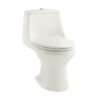 Project Source Laporte Oyster Dual Flush Elongated Chair height Soft Close 1-piece Toilet 12-in Rough-In WaterSense 1.6 GPF