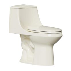 Project Source Laporte Oyster Dual Flush Elongated Chair height Soft Close 1-piece Toilet 12-in Rough-In WaterSense 1.6 GPF