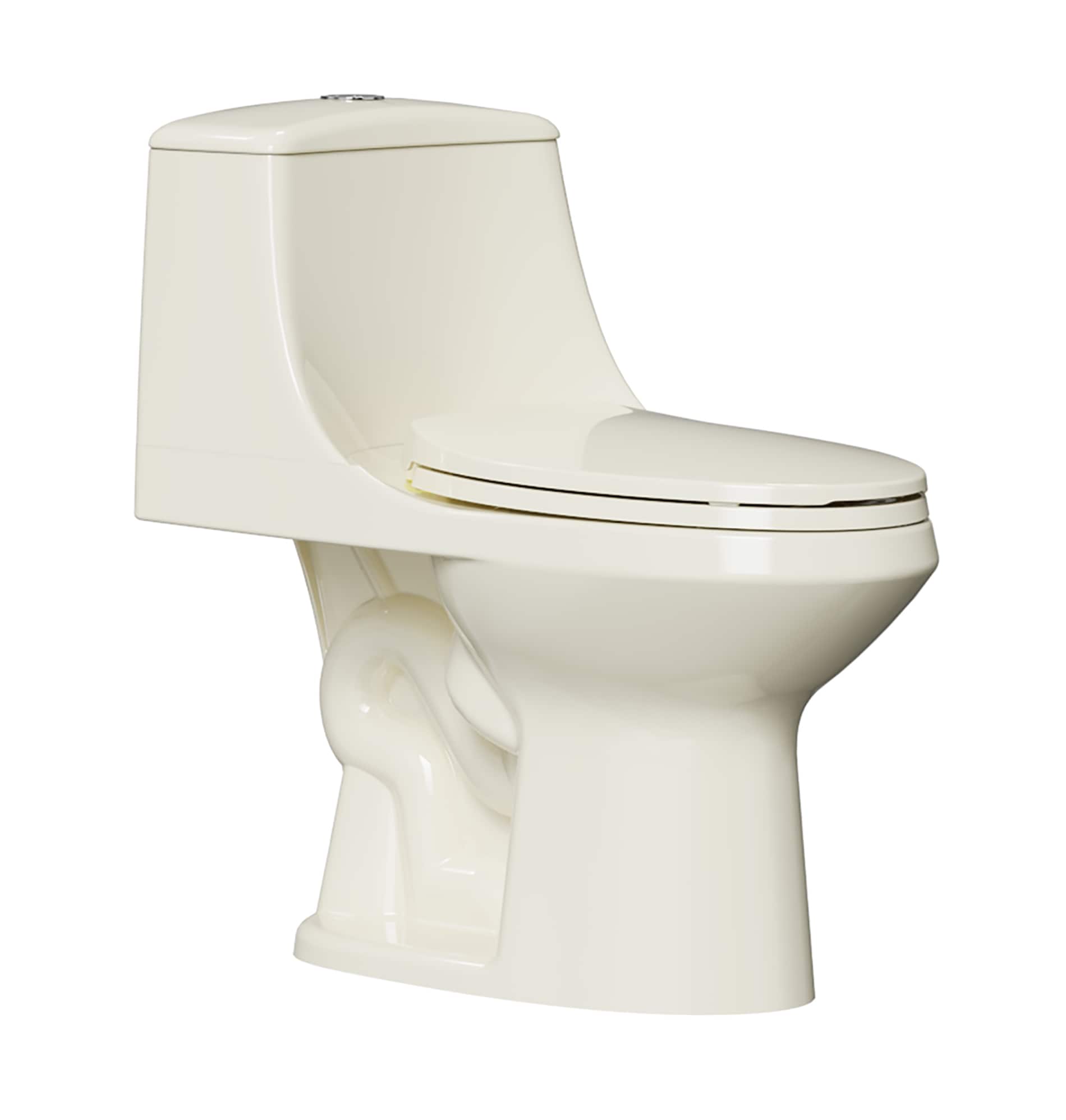 Project Source Laporte Oyster Dual Flush Elongated Chair height Soft Close 1-piece Toilet 12-in Rough-In WaterSense 1.6 GPF
