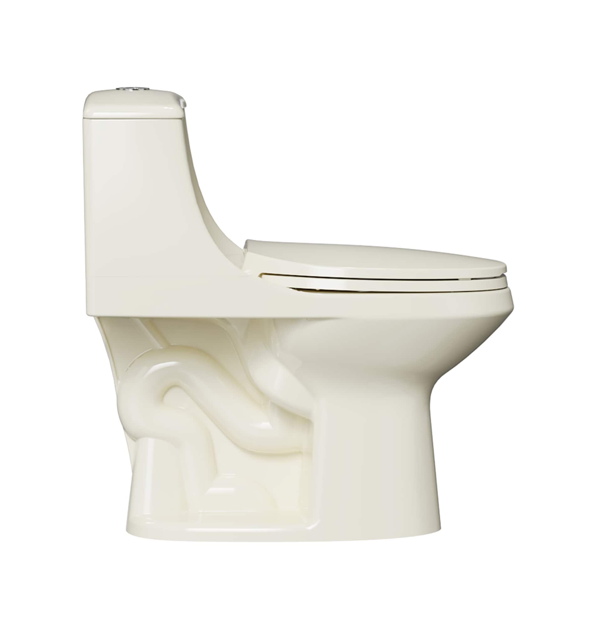Project Source Laporte Oyster Dual Flush Elongated Chair height Soft Close 1-piece Toilet 12-in Rough-In WaterSense 1.6 GPF