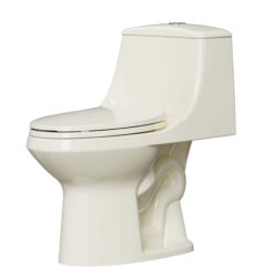 Project Source Laporte Oyster Dual Flush Elongated Chair height Soft Close 1-piece Toilet 12-in Rough-In WaterSense 1.6 GPF